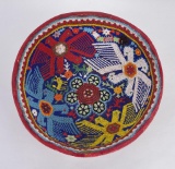 Mexican Huichol Beaded Bowl