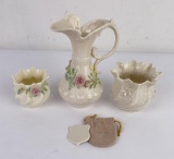 Irish Belleek Porcelain Grouping