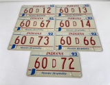 Collection of 1993 Indiana License Plates