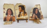 Lot of Native American Indian Paintings on Agate