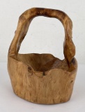 Teak Root Hand Carved Basket