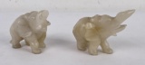 Pair of Chinese White Jade Carved Elephants