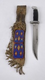 Buck 120 Montana Indian Beaded Knife & Sheath