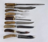 Elk Horn Handle Kitchen Knives Forks Steel