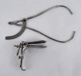 Pair of Stainless Steel Gynecologist Tools