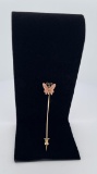 10k Yellow and Rose Gold Butterfly Stick Pin