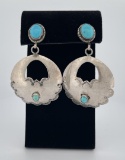 Sterling Silver Navajo Turquoise Earrings