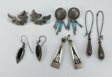 Lot of Sterling Silver Earrings Navajo