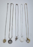 Lot of 5 Sterling Silver Necklaces