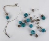 Navajo Turquoise and Silver Bench Beads