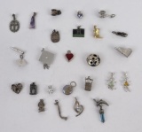 Large Group of Sterling Silver Charms