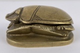 Art Deco Bronze Scarab Stamp Box