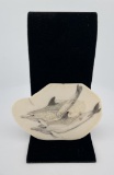 Alaskan Eskimo Inuit Scrimshaw Dolphins