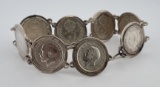 British Coin Silver Three Pence Bracelet