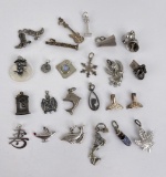 Large Group of Sterling Silver Charms