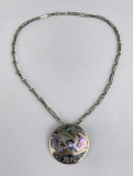 Mexico Alpaca Silver Abalone Necklace