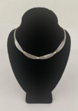 Sterling Silver Pearl Mesh Necklace