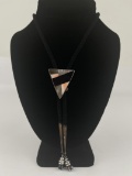 Zuni Sterling Silver Inlaid Bolo Tie