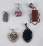 Lot of 5 Sterling Silver Necklace Pendants