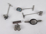 Group of Sterling Silver Tie Tacks Bars