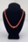 Faceted Coral Bead Necklace