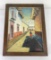 Mid Century Mexican Street Painting Oil on Canvas