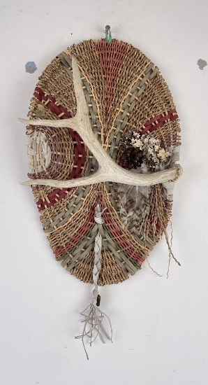 Native American Indian Antler Basket Hanging