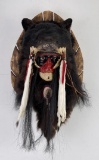 American Indian Made Bear Face Sculpture