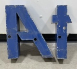 Vintage Lot of 2 Lighted Sign Letters