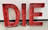 Vintage Lot of 3 Large Lighted Sign Letters