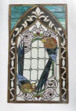 Antique Parrot Stained Glass Window