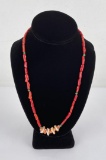 Navajo Coral Spiny Oyster Necklace.