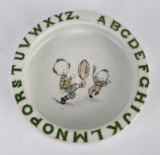 Antique Porcelain Alphabet Plate Football