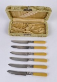 Victorian Sterling Silver Bakelite Knife Set