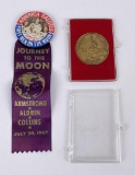 NASA Apollo 11 Moon Landing Button and Coin