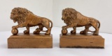 Antique Lion on Ball Bookends