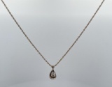 14k White Gold Diamond Necklace Pendant