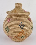 Alaskan Inuit Eskimo Lidded Basket