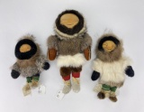 Eskimo Inuit Alaskan Wood Faced Dolls