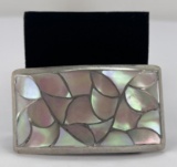 Zuni Sterling Silver Mother of Pearl Belt Buckle