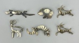 Lot of 6 Navajo Sterling Silver Brooches