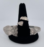 Northwest Coast Tlingit Sterling Bracelet & Ring