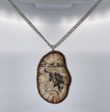 Alaskan Inuit Eskimo Scrimshaw Necklace