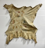 Antique Montana Blackfoot Indian Painted Elk Hide