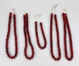 Antique Red Vaseline Glass Indian Trade Beads