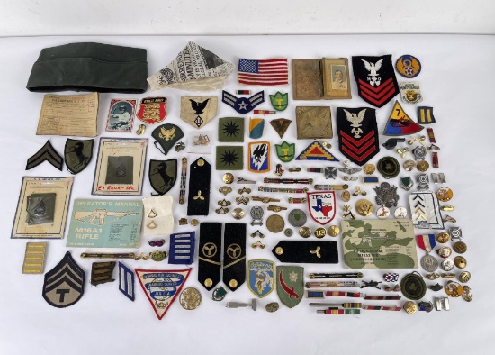 Large Group of Vietnam War WW2 Pins Medals
