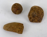 Lot of Civil War Relics Dug Grapeshot Cannonball