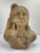 Large Roadside Clay Molded Indian Chief Sculpture