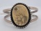 Navajo Sterling Silver Scrimshaw Bracelet