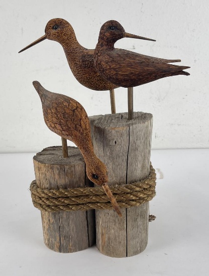 Carved Wood Shorebirds K Wagel